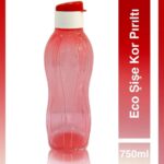 Tupper Kırmızı beyaz kapaklı 750 ml eko şişe