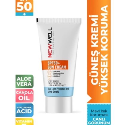 RBS Newwell Güneş Kremi Yüksek Koruma Spf 50+ Aloe Vera