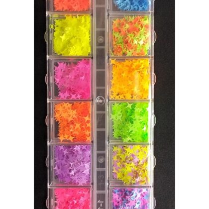 NEON RENK YILDIZLI TIRNAK SÜSLEME