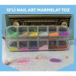 Tırnak Tozu 12 Bölmeli Nail Art Süsleme